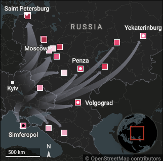 Ukrainian drone attacks on Wildberries warehouses